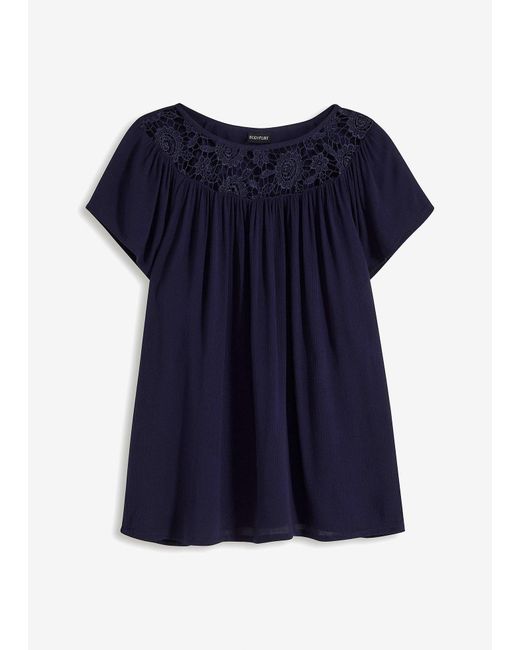 bonprix Blue Bluse Mit Spitze