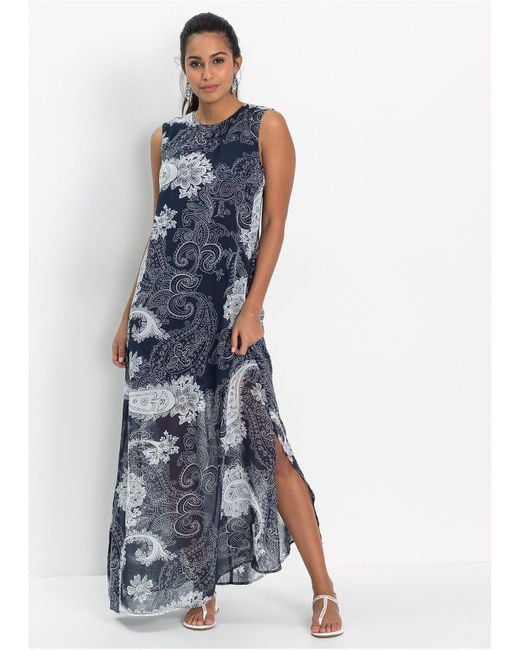 bonprix Blue Sommer-Maxikleid Aus Chiffon