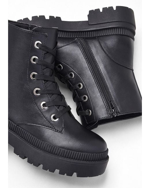 bonprix Black Schnür Boot
