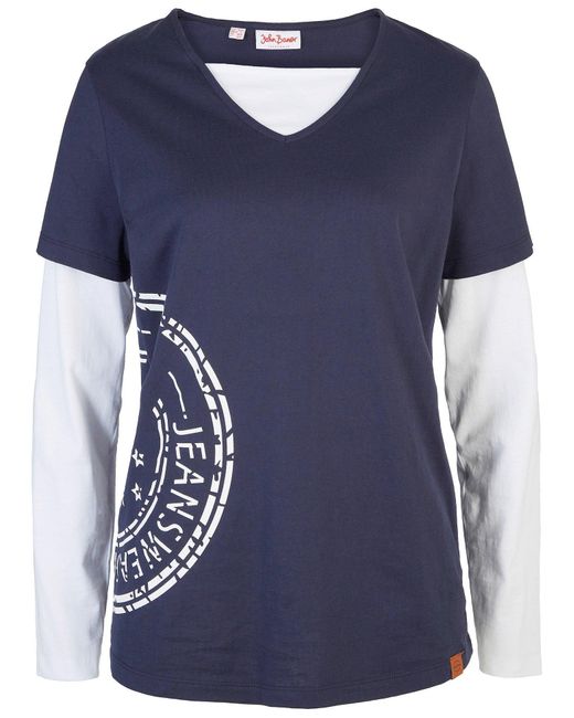 Maglia A Maniche Lunghe 2 di bonprix in Blue