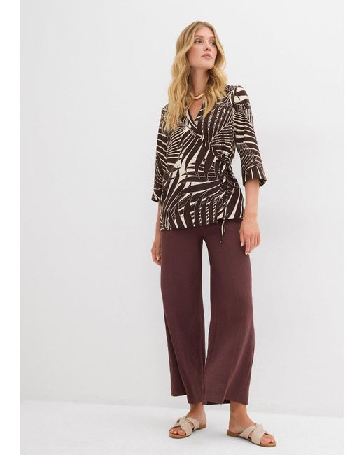 Blusa Con Maniche A Kimono di bonprix in Natural