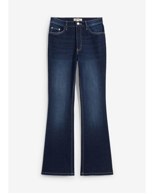 Jeans Bootcut Elasticizzati, Vita Alta di bonprix in Blue