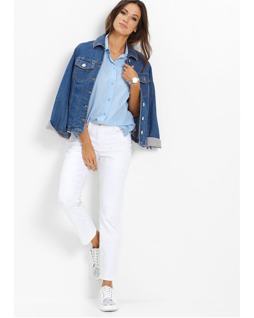 Pantaloni Cropped Elasticizzati di bonprix in White