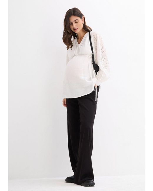 bonprix White Umstandsbluse Aus Baumwoll-Musselin