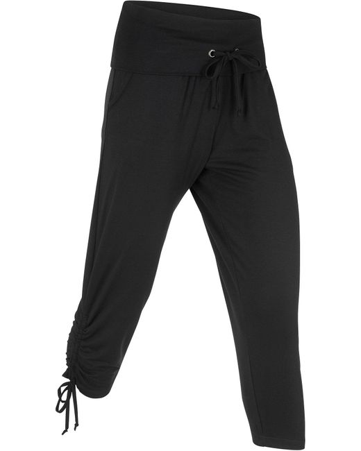 Pantaloni Capri Per Wellness di bonprix in Black