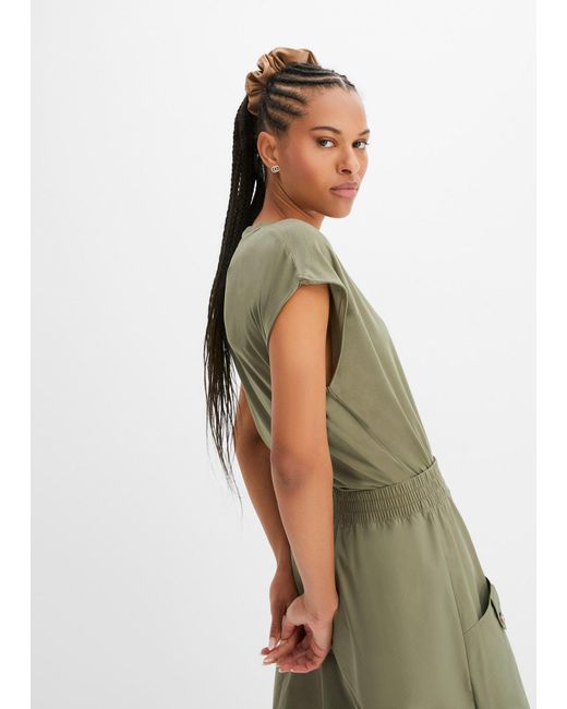 T-Shirt Con Viscosa Morbida di bonprix in Green