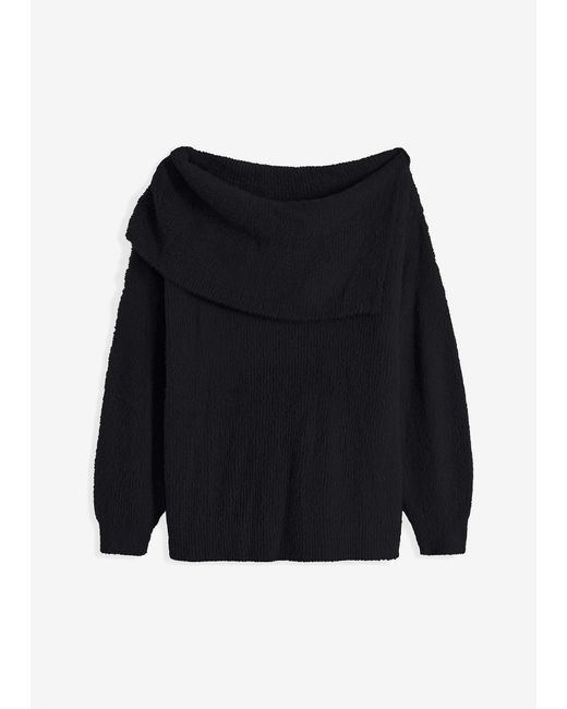 Maglione Asimmetrico Con Spalle Scoperte di bonprix in Black