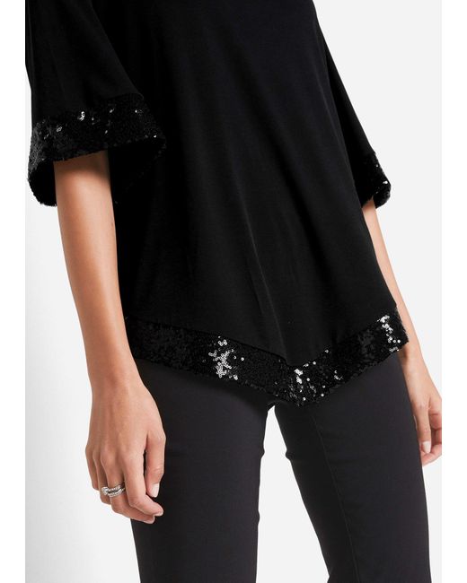 Maglia Lunga Con Paillettes di bonprix in Black