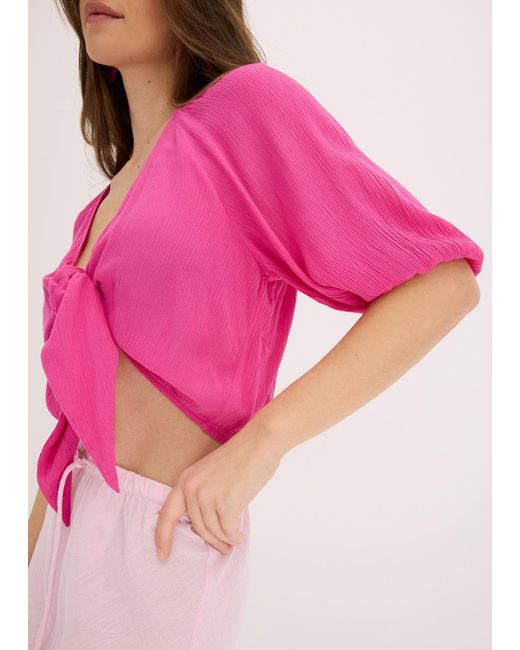 bonprix Pink Blusenshirt Aus Fließender Viskose
