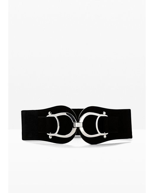 bonprix Black Stretchgürtel Mit Auffälliger Schnalle