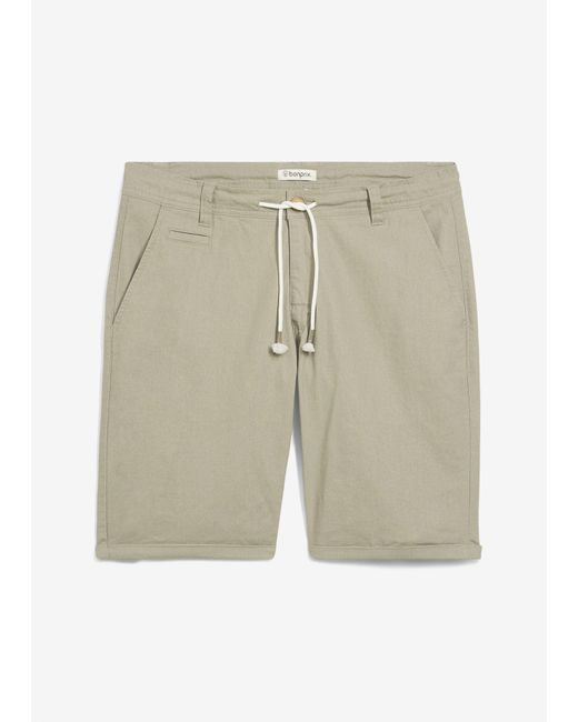 bonprix Regular Fit Bermuda Mit Leinen in Natural für Herren