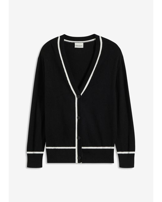 Cardigan Con Scollo A V di bonprix in Black