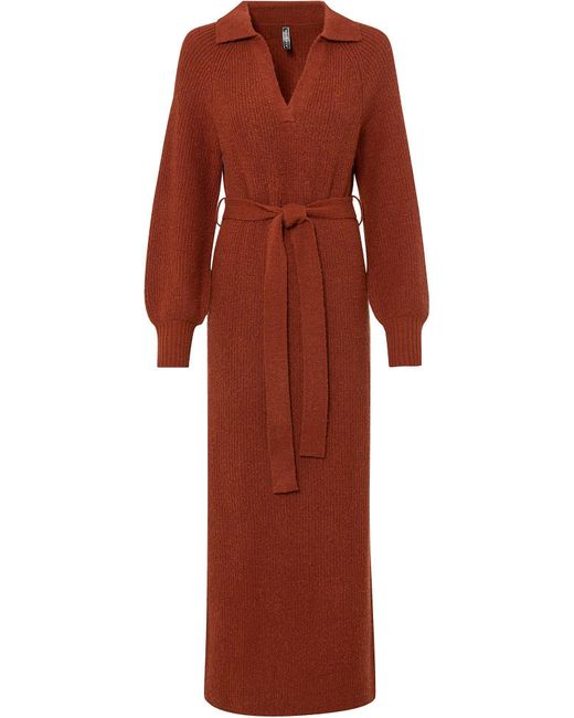 bonprix Red Maxi-Strickkleid Mit Gürtel (2-Tlg. Set)