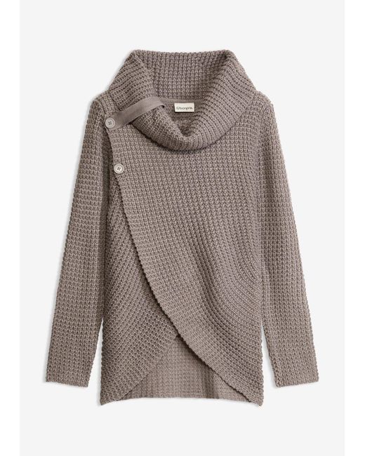 bonprix Gray Grobstrick-Pullover