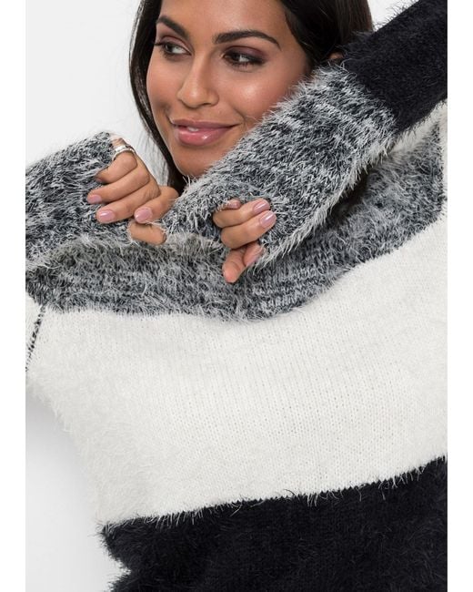 bonprix Gray Grobstrick-Pullover