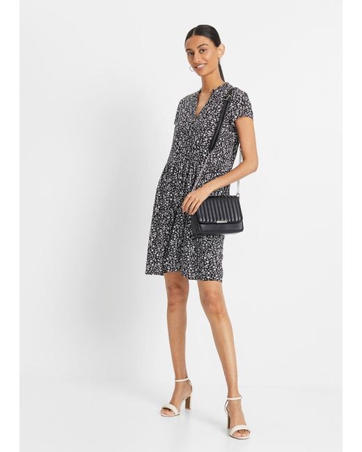 bonprix Black Minikleid Aus Fließender Viskose