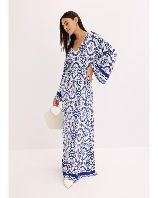 bonprix Blue Maxikleid Aus Softem Viskose-Mix