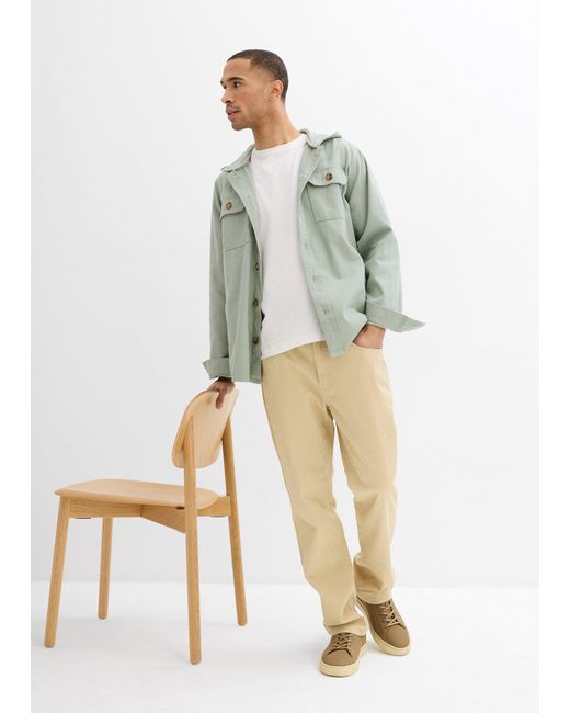 Giacca-Camicia Con Cappuccio di bonprix in Green da Uomo