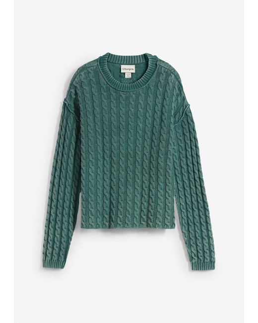 bonprix Green Oversize-Pullover Aus Reiner Baumwolle
