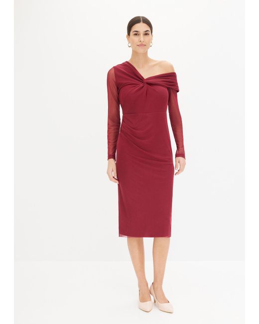 Abito Midi Aderente di bonprix in Red