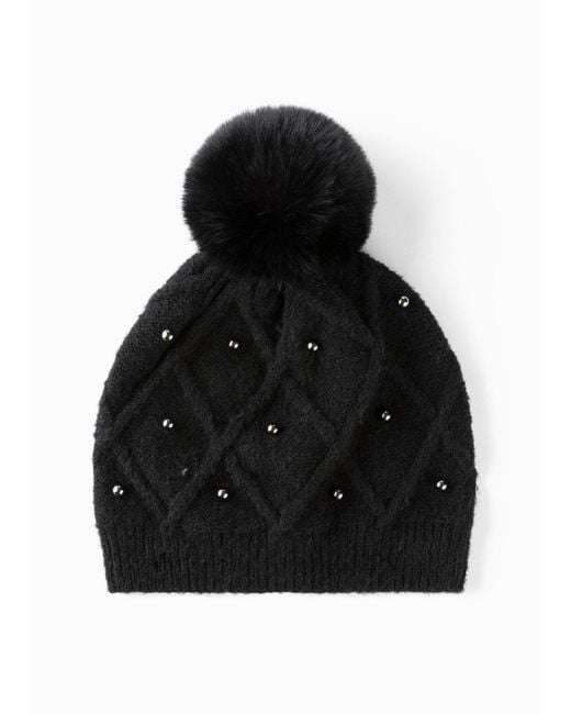 bonprix Black Mütze Mit Bommel