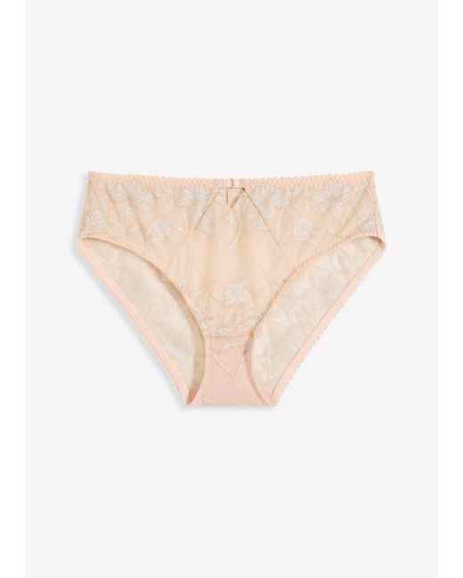Slip Alto Con Pizzo Glitterato Bicolore di bonprix in Natural