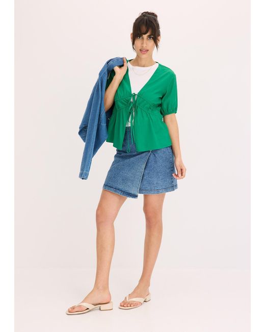 bonprix Green Bluse Mit Schleifen