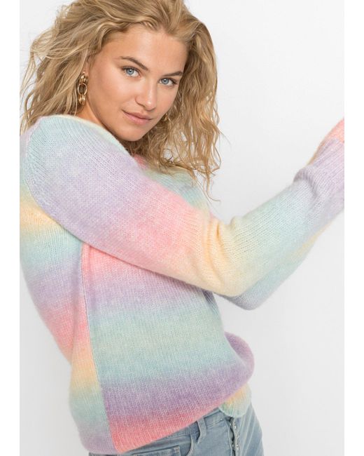 bonprix Gray Grobstrick-Pullover Aus Weichem Woll-Mix