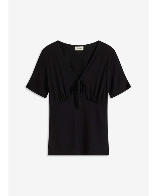 Maglia Con Arricciatura di bonprix in Black