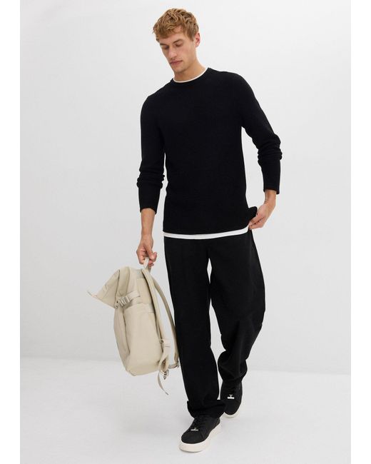 bonprix Feinstrickpullover in Black für Herren