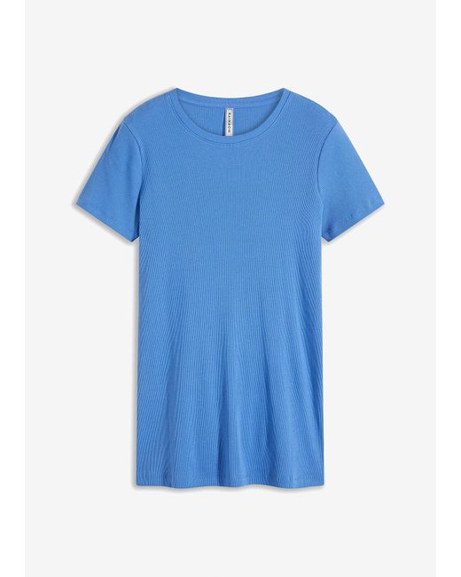 Maglia Lunga Con Spacco di bonprix in Blue