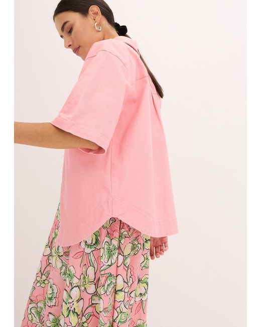 bonprix Pink Hemdjacke Mit Kurzem Ärmel