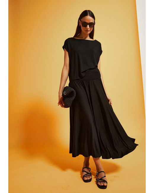 bonprix Black Oversize-Shirt Aus Fließender Viskose