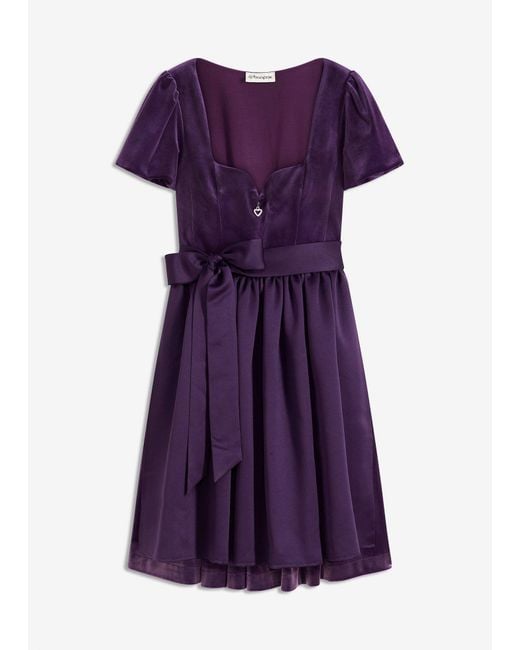 bonprix Purple Dirndl Und Schürze (2-Tlg.Set)
