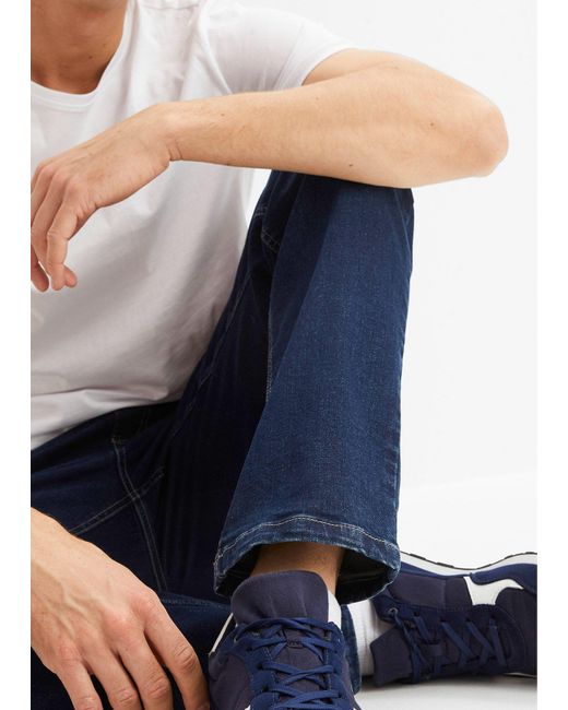 bonprix Regular Fit Stretch-Jeans, Straight in Blue für Herren