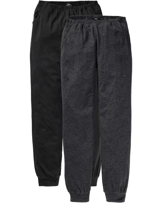 bonprix Lange Pyjamabroek (Set Van 2) in het Black