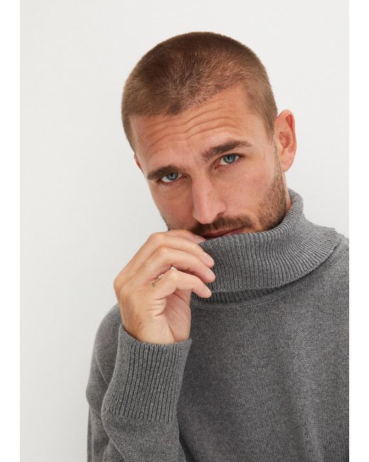 Maglione A Collo Alto Con Cotone Riciclato, Loose Fit di bonprix in Gray da Uomo