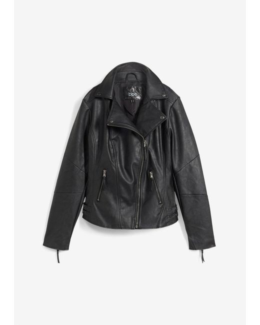 bonprix Black Lederimitat-Jacke