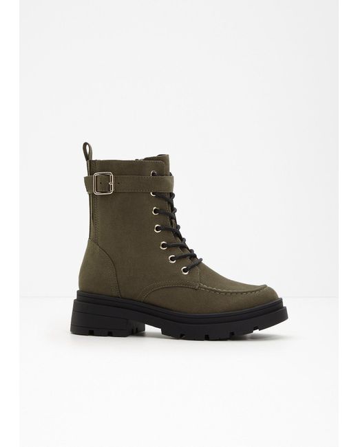 bonprix Brown Schnürboots Mit Schnalle