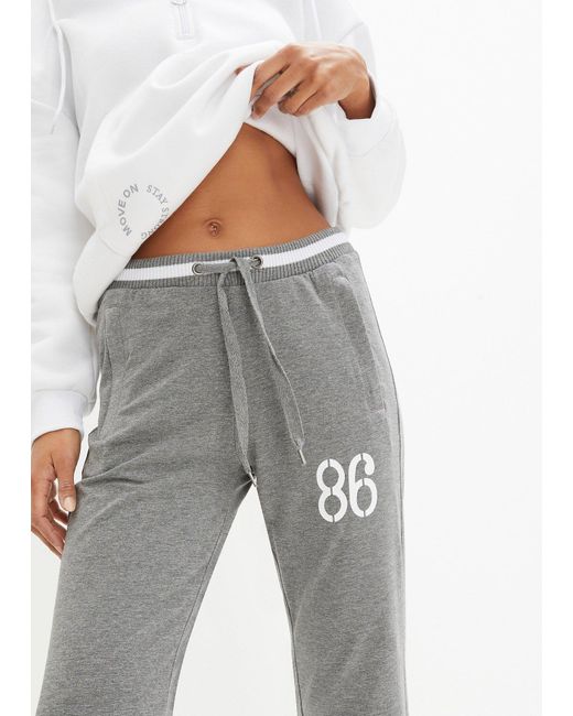 bonprix Gray Sweathose Aus Elastischem Baumwoll-Mix
