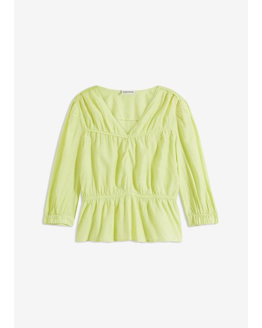 bonprix Green Blusentop Aus Strukturiertem Crinkle