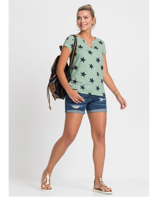 bonprix Green Shirt Mit Sternen