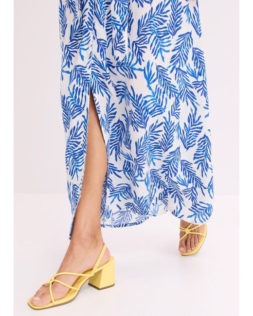 bonprix Blue Bedrucktes Maxikleid Aus Fließender Viskose