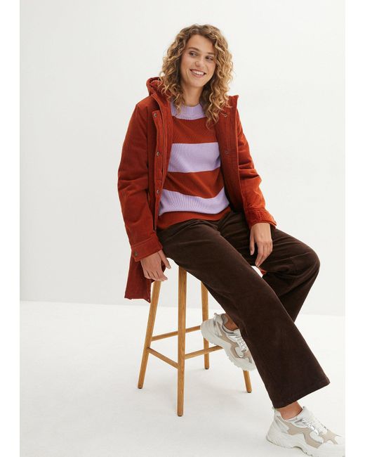 Maglione Con Scollo Rotondo di bonprix in Red