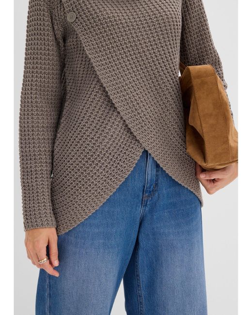 bonprix Gray Grobstrick-Pullover