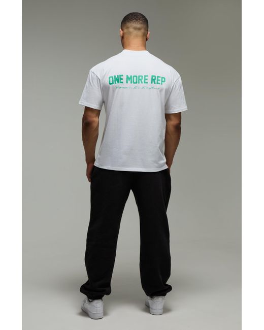 BoohooMAN Oversize Man Active T-Shirt mit One More Rep Print in Gray für Herren