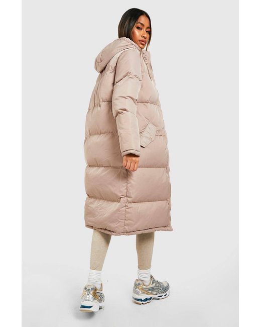 Boohoo Natural Longline Puffer Jacket