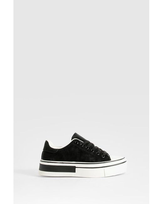 Boohoo Black Chunky Low Top Lace Up Trainers