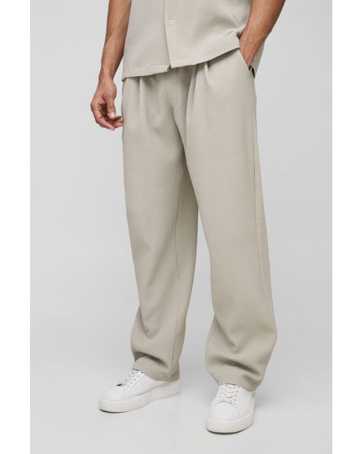 Boohoo Natural Balloon Fit Pleated Trouser