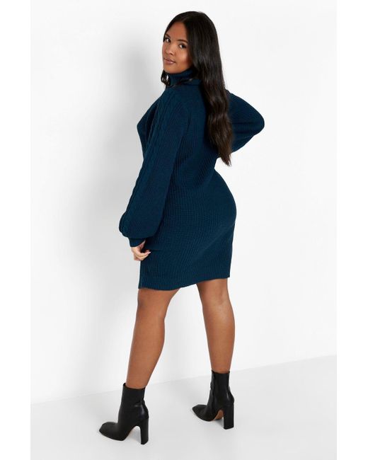 Recycled Cable Knit Jumper Dress 